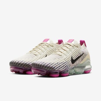 Nike Air VaporMax Flyknit 3 - Női Utcai Cipő - Khaki/Rózsaszín/Piros/Fekete